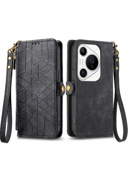 Huawei Pura 70 Pro Için Flip Case Artı Darbeye Deri Kılıf Kapak Çevirin (Yurt Dışından)