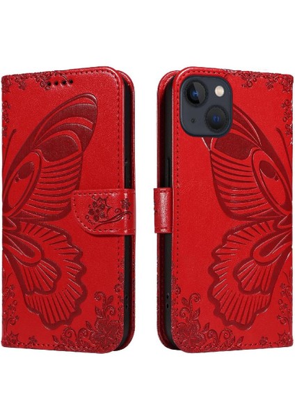 IPhone 14 Için Flip Case Artı Kredi Kartı Yuvası ile Yüksek Kaliteli Deri (Yurt Dışından)
