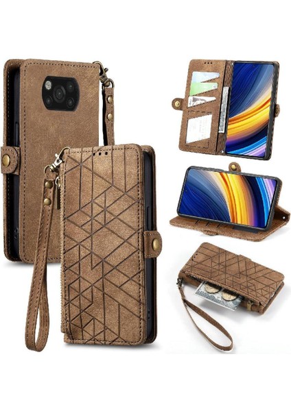 Xiaomi Poco X3 Pro Için Flip Case Basit Iş Kapak Çevirin Cüzdan Deri (Yurt Dışından)