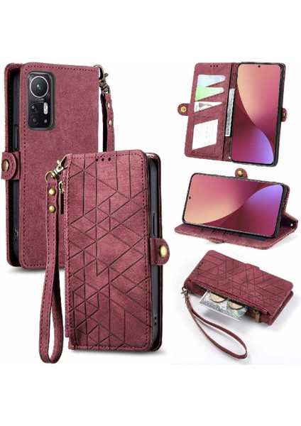 Xiaomi 12 Için Flip Case Deri Çanta Basit Iş Kapak Çevirin Cüzdan (Yurt Dışından)