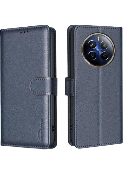 Realme 12 Pro 5g Için Flip Case Cüzdan Rfıd Engelleme Pu Deri Kart Tutucu (Yurt Dışından)