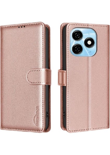 Tecno Spark 20 Cüzdan Kart Tutucu Kickstand Rfıd Engelleme Pu Için Flip Case (Yurt Dışından)