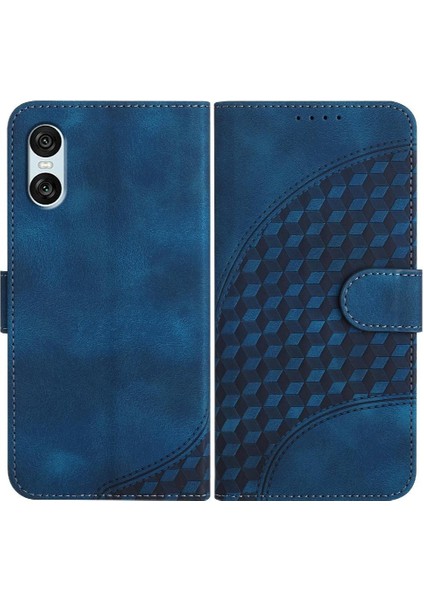 Sony Xperia 10 Vı Darbeye Deri Kılıf Için Flip Case Geometrik Desen (Yurt Dışından)