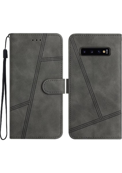 Samsung Galaxy S10 Artı Kart Yuvaları Tutucu Manyetik Flip Pu Için Flip Case (Yurt Dışından)