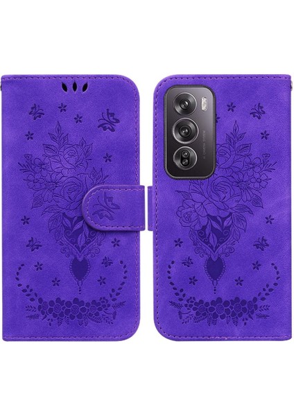 Oppo Oppo 12 Pro 5g Flip Pu Deri Kapak Cüzdan Kılıf Kabartma Gül (Yurt Dışından)
