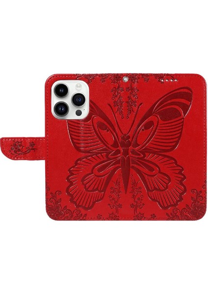 Kredi Kartı Yuvası ile IPhone 14 Pro Max Yüksek Kalite Deri Için Flip Case (Yurt Dışından)