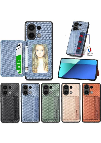 Xiaomi Redmi Için Not 13 4g Standı Fonksiyonu Manyetik Kart Tutucu Rfıd (Yurt Dışından)