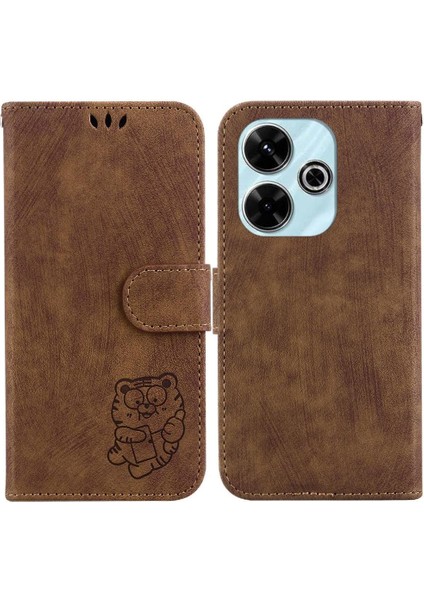 Xiaomi Poco M6 4g Için Kılıf Tutucu Kapak Kabartmalı Sevimli Kaplan Flip Folio (Yurt Dışından)