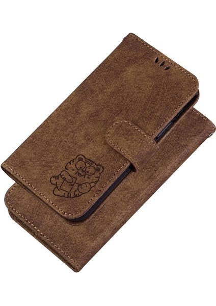 Onur Magic6 Pro Için Kılıf Tutucu Kapak Flip Folio Kabartmalı Sevimli Kaplan (Yurt Dışından)