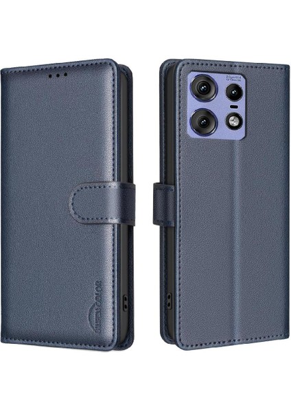 Motorola Moto Kenar 50 Pro Manyetik Pu Deri Cüzdan Kart Için Flip Case (Yurt Dışından)