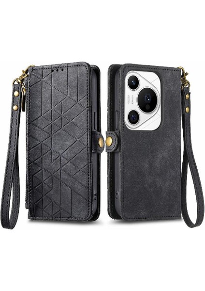 Huawei Pura 70 Pro Için Flip Case Darbeye Deri Kılıf Cüzdan Çevirin (Yurt Dışından)