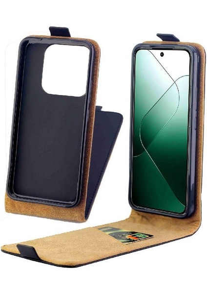 Xiaomi 14 Tpu Deri Koruyucu Kapak Iş Için Dikey Flip Case (Yurt Dışından)