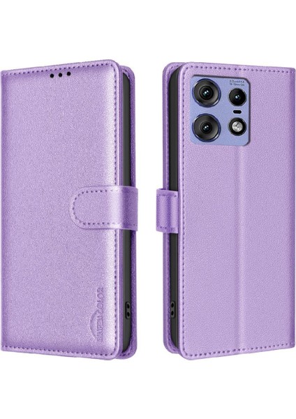Motorola Moto Kenar 50 Pro Manyetik Pu Deri Cüzdan Kart Için Flip Case (Yurt Dışından)