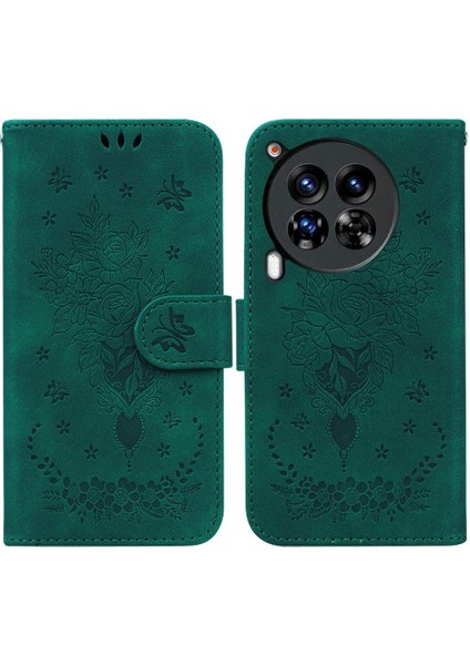 Tecno Camon 30 Premier Kabartma Gül Çiçekler Flip Pu Deri Kapak Için Kılıf (Yurt Dışından)