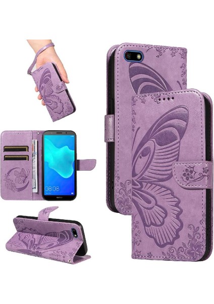 Huawei Y5 Başbakan 2018 Yüksek Kalite Deri Ayrılabilir El Için Flip Case (Yurt Dışından)