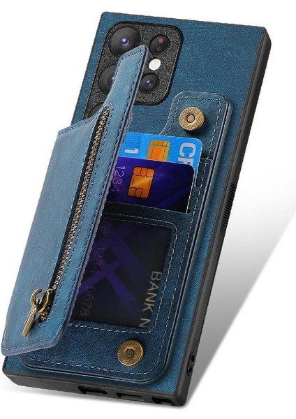 Samsung Galaxy S23 Ultra Standı Fonksiyonu Vintage Fermuar Cüzdan (Yurt Dışından) modelleri