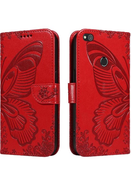 Kredi Kartı Yuvası ile Huawei P8 Lite Için Flip Case Yüksek Kalite Deri (Yurt Dışından)