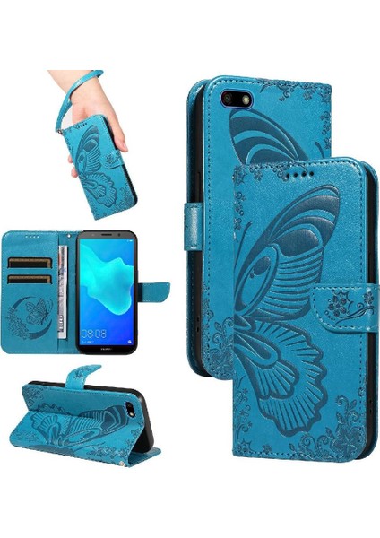 Huawei Y5 Başbakan 2018 Yüksek Kalite Deri Ayrılabilir El Için Flip Case (Yurt Dışından)