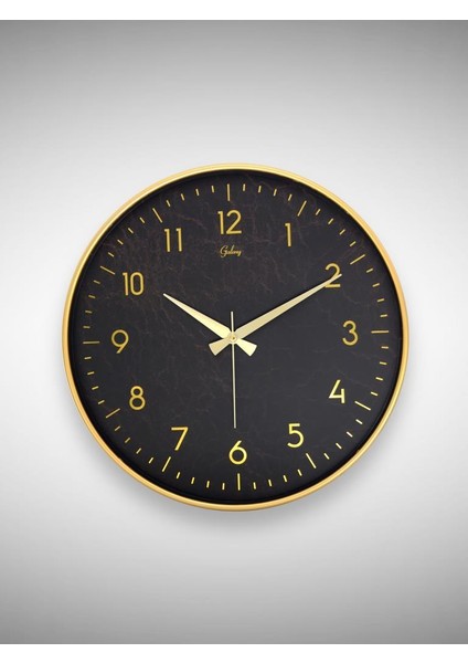 717-A-4 Serisi Klasik Rakamlı Metal Görünümlü Sessiz Akar Modern Duvar Saati 40 cm