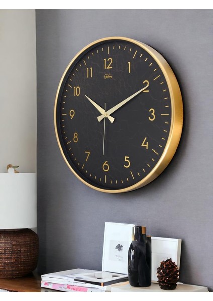 717-A-4 Serisi Klasik Rakamlı Metal Görünümlü Sessiz Akar Modern Duvar Saati 40 cm fiyatları