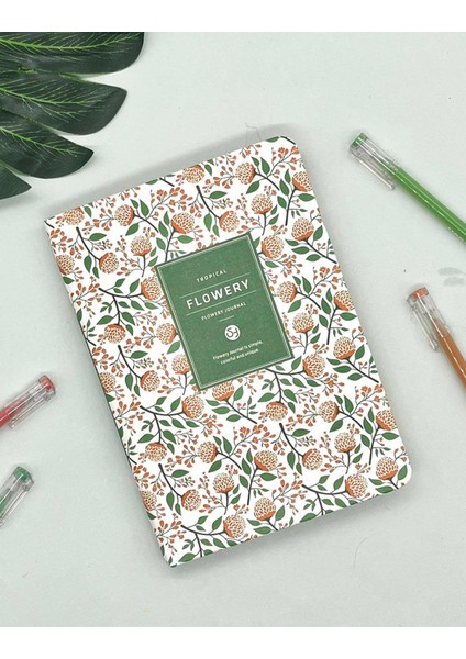 Tropikal Çiçekli Ajanda Defter Planlayıcı-Bullet Journal
