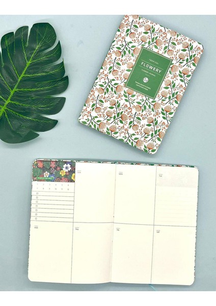Tropikal Çiçekli Ajanda Defter Planlayıcı-Bullet Journal