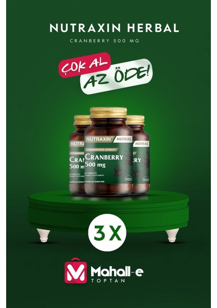 Cranberry 500 Mg 60 Softgel 3'lü fiyatları
