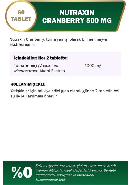 Cranberry 500 Mg 60 Softgel 3'lü modelleri