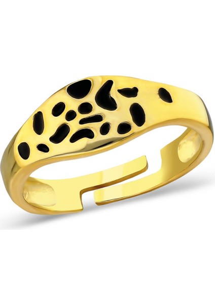 Siyah Desenli Şık Yüzük