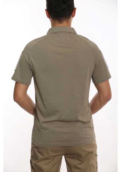 Yazlık Taktik Polo Yaka Bej Tshirt -602