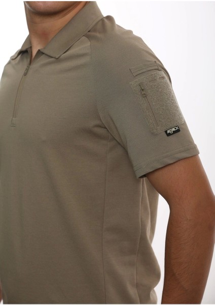 Yazlık Taktik Polo Yaka Bej Tshirt -602