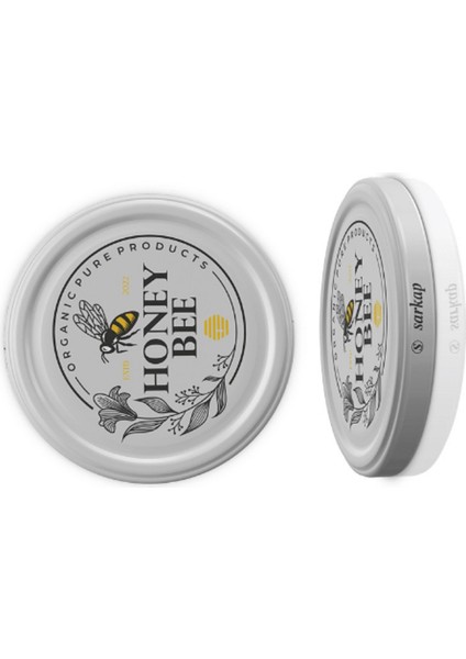 Hijyenik Paketli 10 Adet Kavanoz Kapağı - Honey Bee Model - 82MM