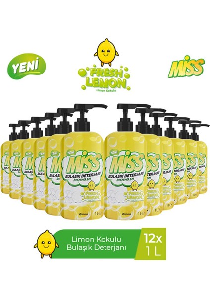 Bulaşık Deterjanı Limon 1 L x 12 Adet