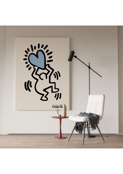 Keith Haring Pop Art Sanatsal Kanvas Tablo Salon Duvar Dekorasyon Cafe Dekor Duvar Tablosu