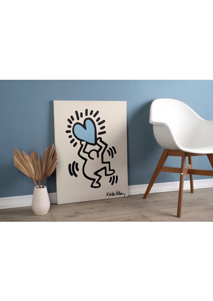 Keith Haring Pop Art Sanatsal Kanvas Tablo Salon Duvar Dekorasyon Cafe Dekor Duvar Tablosu