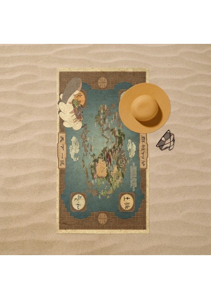 Avatar The Last Airbender Map Plaj Havlusu - Microfiber