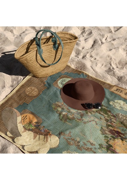 Avatar The Last Airbender Map Plaj Havlusu - Microfiber indirimleri