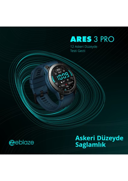 Zeblaze Ares 3 Pro Black Akıllı Saat - Siyah, Çoklu Spor Modları, Uzun Pil Ömrü, 1,43" Ultra HD AMOLED