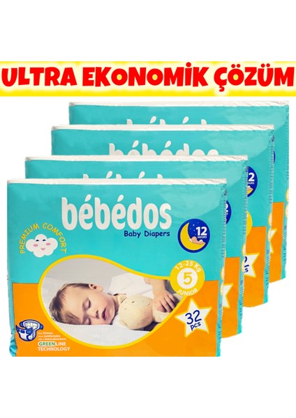 Premium 4'lü Junior(5) Bebek Bezi 128'LI Set