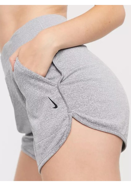 Yoga Ribbed Shorts Grey Nervürlü Kadın Şort Gri