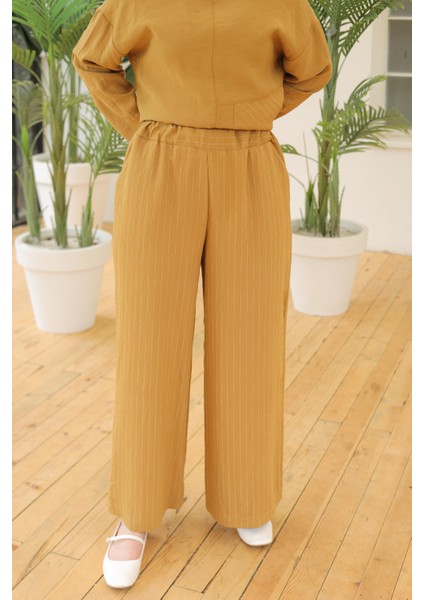 Bağcık Aksesuarlı Pantolonlu Ikili Takım Hardal 24YT670