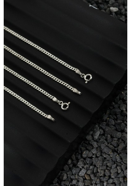 925 Ayar Gümüş Zincir 2mm Gurmet Kolye Bileklik Set modelleri