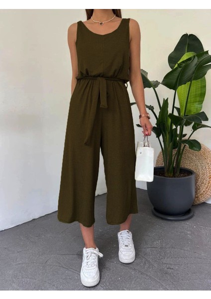 Beli Kuşaklı Oversize Tulum