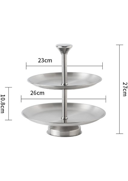 Paslanmaz Çelik Şiş Tepsisi Iki Katmanlı Meyve Tepsisi Ön Büro Şeker Tepsisi Oturma Odası Otel Atıştırmalık Tepsisi Çay Kek Tepsisi (Yurt Dışından)