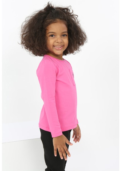 Kız Bebek Göğsü Cepli Baskılı Tişört fiyatları