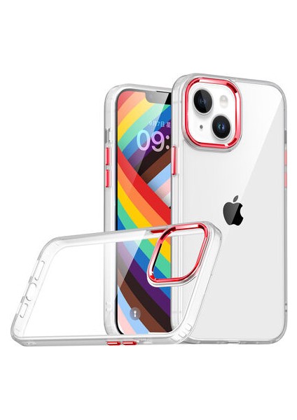iPhone 14 Plus Şık Görünümlü ve Arkası Şeffaf Flora Premium Kılıf