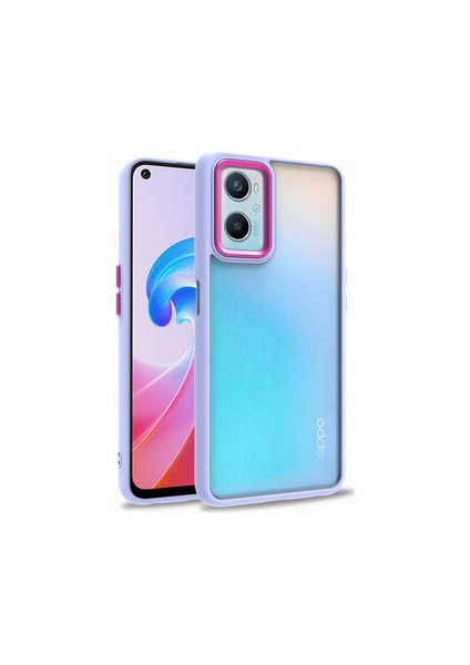 Oppo A96 4g Şık Görünümlü ve Arkası Şeffaf Flora Premium Kılıf