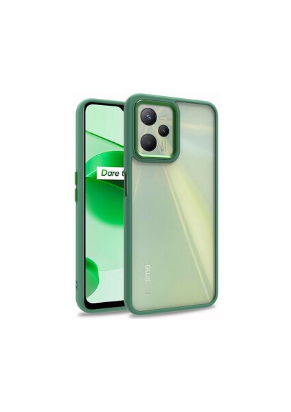 Realme C35 Şık Görünümlü ve Arkası Şeffaf Flora Premium Kılıf