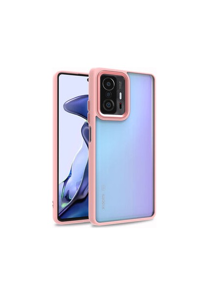 Xiaomi Mi 11T 5g Kılıf Arkası Şeffaf Kenarları Renkli Bergen Kapak