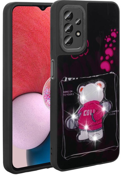 Galaxy A23 Kılıf Sevimli Hayvan Figürlü ve Parlak Cuutepets Premium Sert Silikon Kapak